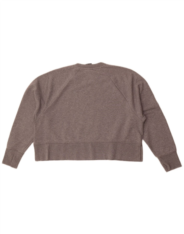 Nike Womens Dri Fit Graphic Oversized Sweatshirt Jumper UK 14 Medium Grey