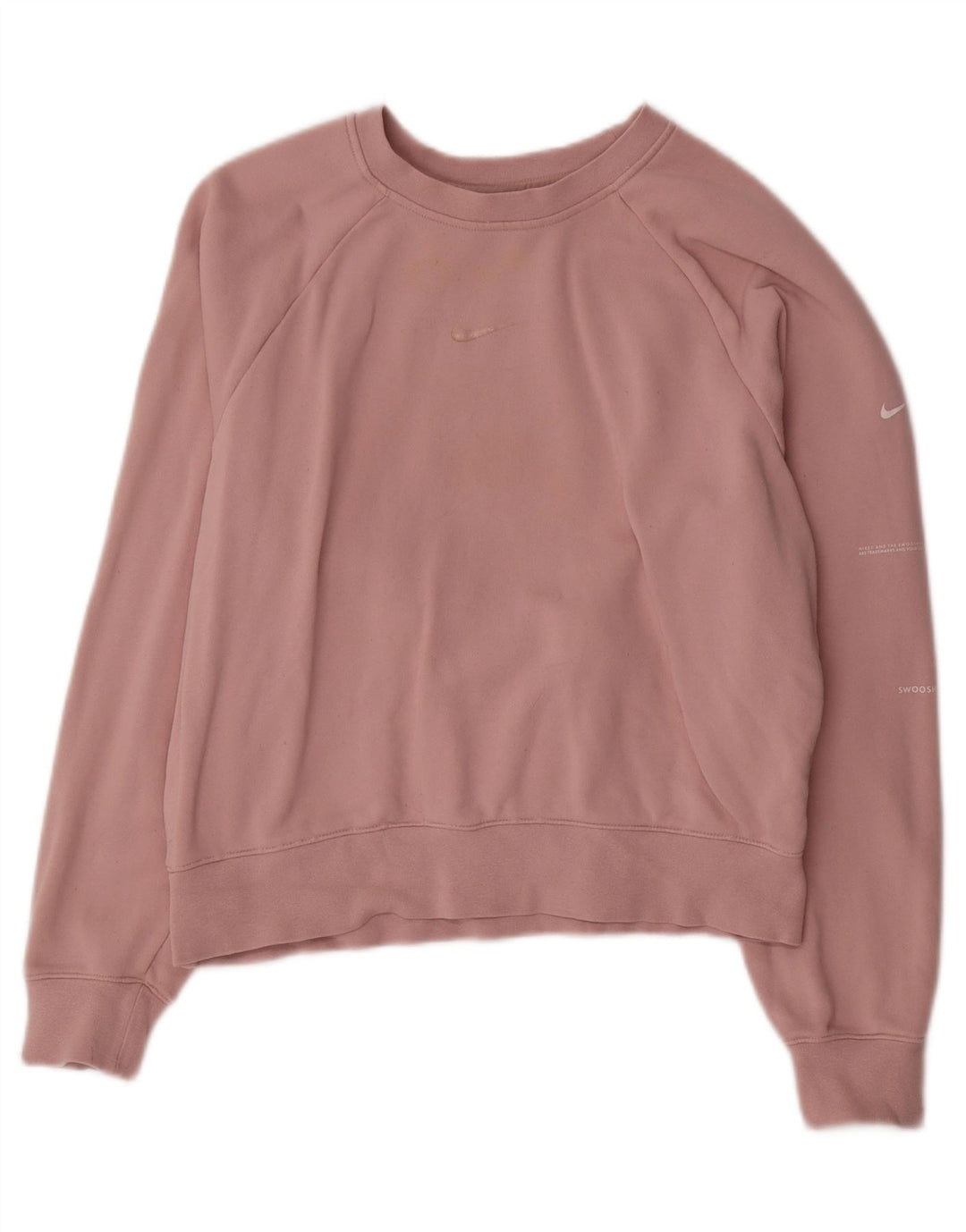Nike Womens Sweatshirt Jumper UK 16 Large Pink Cotton
