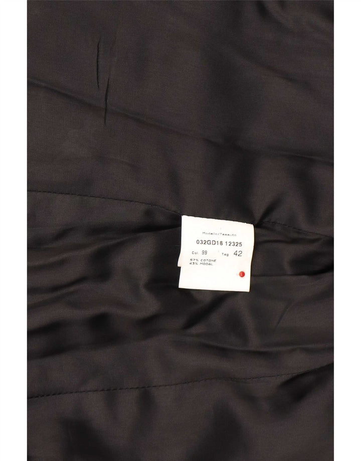 Vintage Womens Blazer Jacket IT 42 Medium Black Cotton