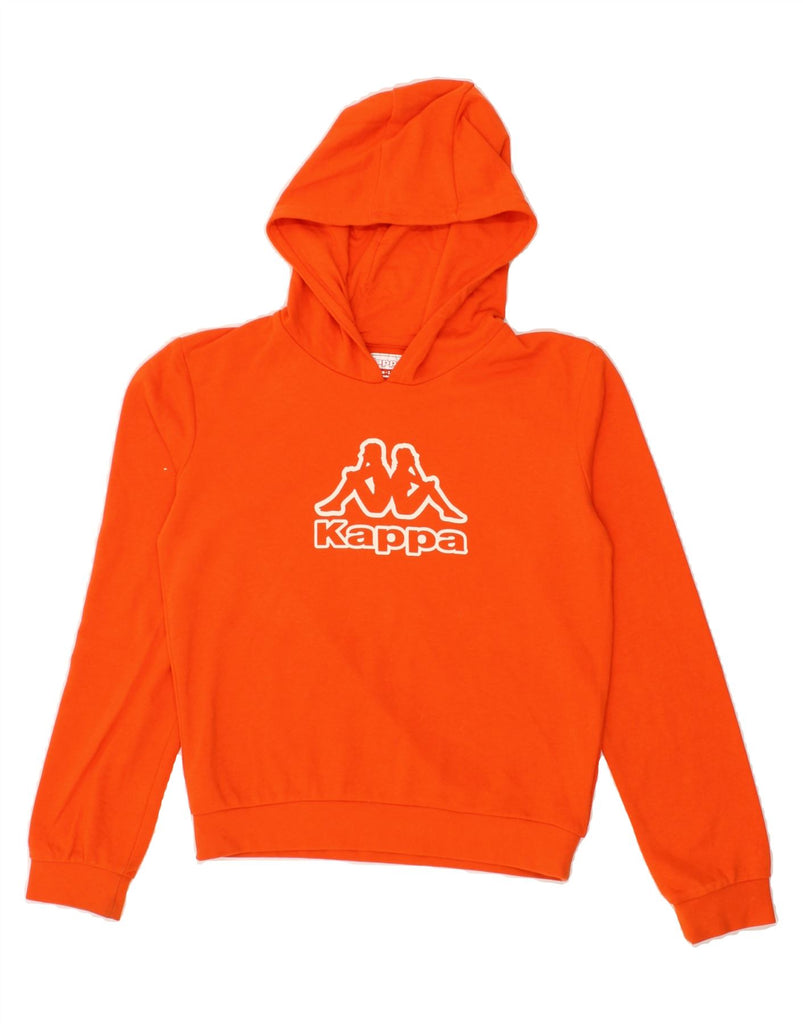 KAPPA Boys Graphic Hoodie Jumper 13-14 Years Orange Cotton Vintage Kappa and Second-Hand Kappa from Messina Hembry 