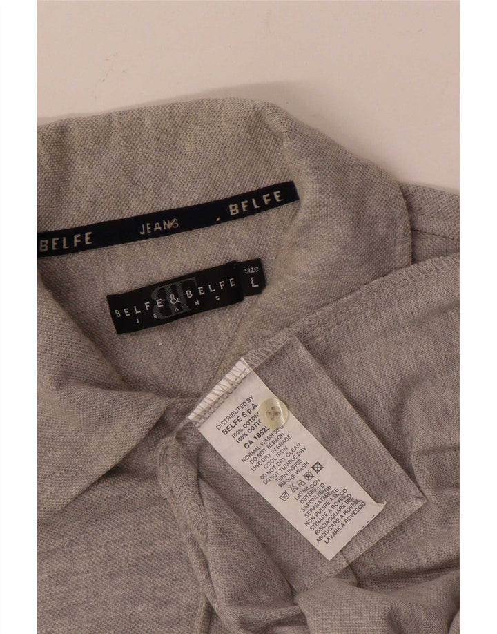 Belfe & Belfe Mens Shirt Large Grey Cotton