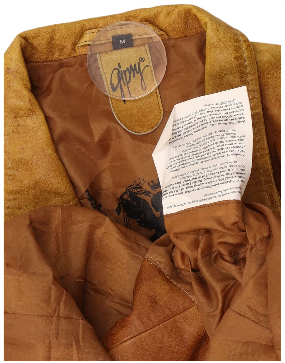 Gipsy Womens Leather Coat UK 12 Medium Brown