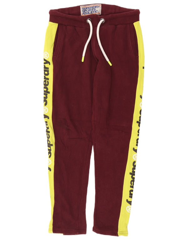 Superdry Mens Graphic Tracksuit Trousers Medium Burgundy Colourblock