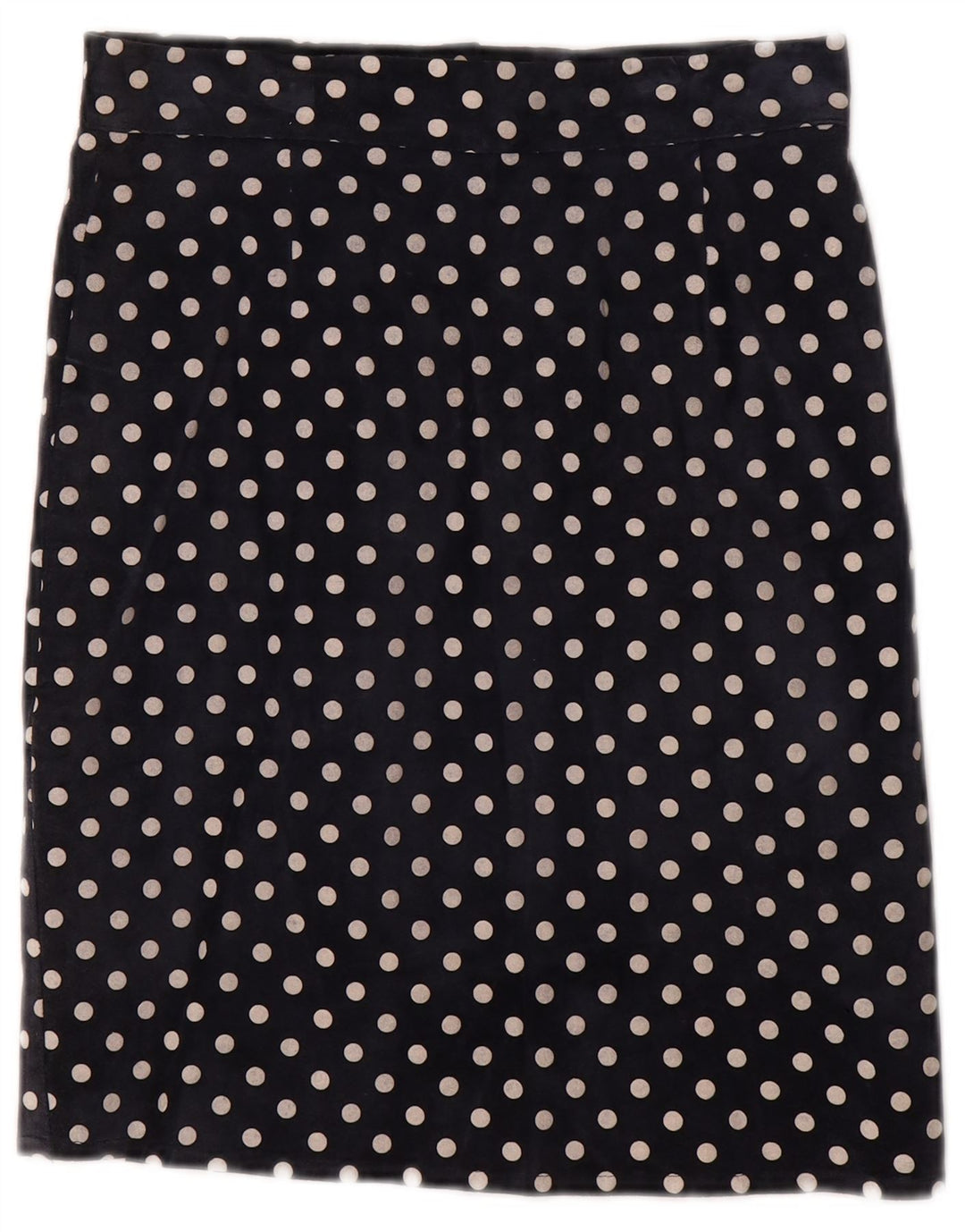 Vintage Womens Straight Skirt W28 Medium Navy Blue Polka Dot