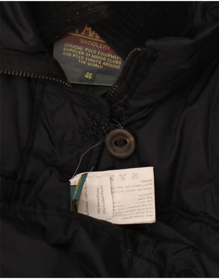 La Martina Womens Padded Coat IT 46 Large Black Nylon