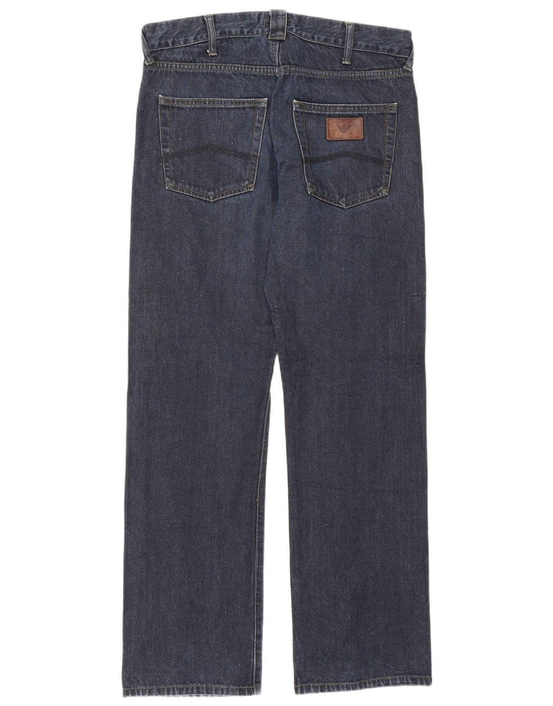 Armani Mens Straight Jeans W32 L33 Navy Blue Cotton