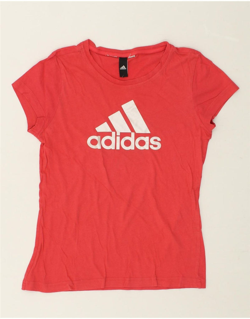 ADIDAS Womens Graphic T-Shirt Top UK 12 Medium Red | Vintage Adidas | Thrift | Second-Hand Adidas | Used Clothing | Messina Hembry 
