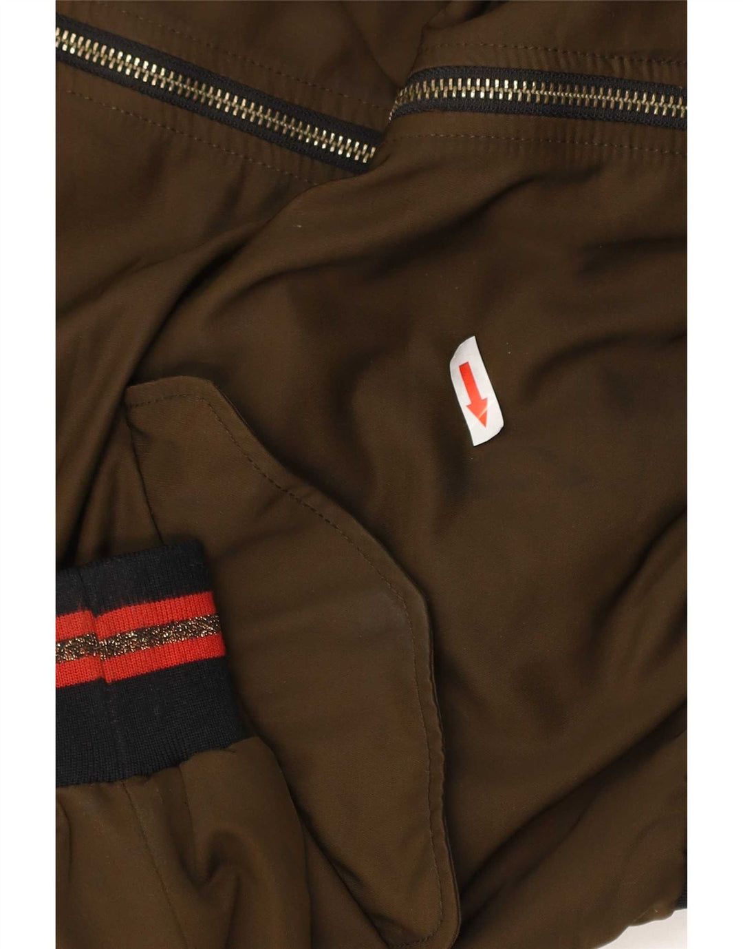 Zara Womens Bomber Jacket UK 40 Large Khaki Polyester