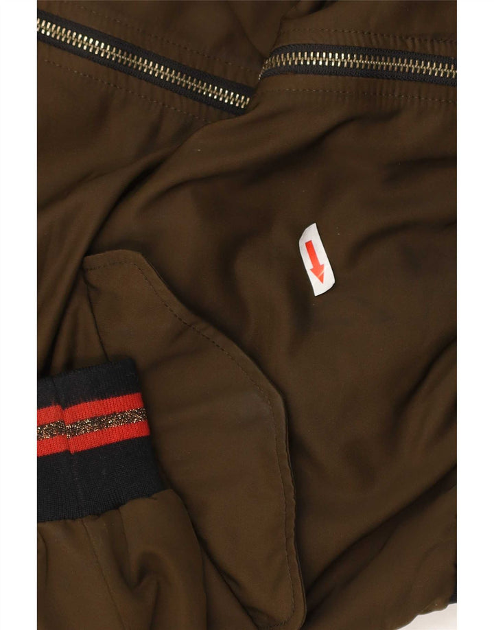 Zara Womens Bomber Jacket UK 40 Large Khaki Polyester