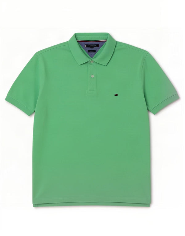 Tommy Hilfiger Mens Regular Fit Polo Shirt XL Green Cotton