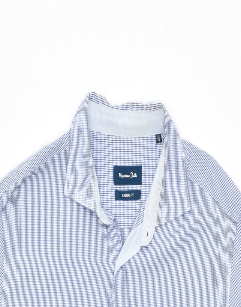 MASSIMO DUTTI Mens Casual Fit Shirt XL Blue Check | Vintage | Thrift | Second-Hand | Used Clothing | Messina Hembry 