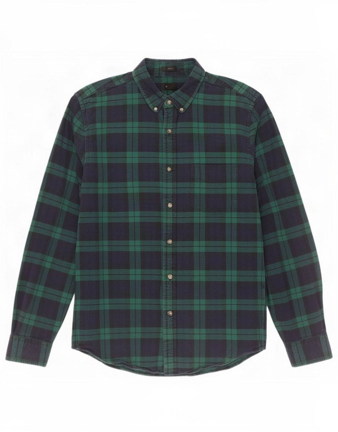 J. Crew Mens Oxford Slim Flannel Shirt Medium Green Check