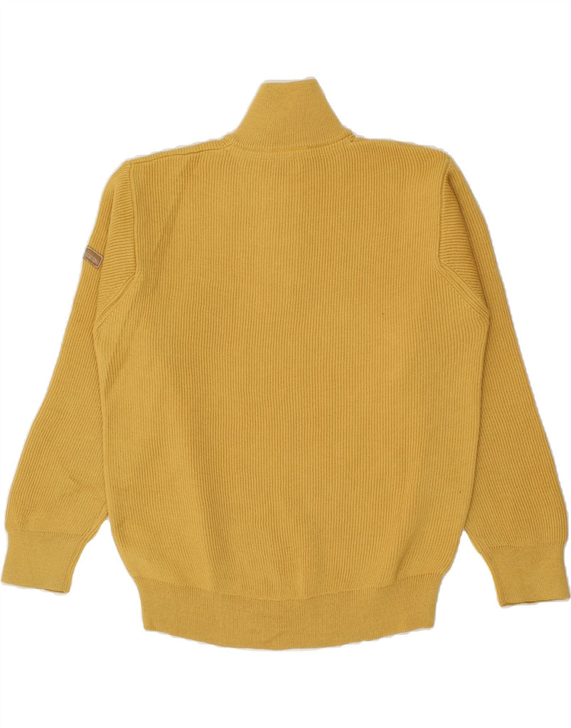 MARINA YACHTING Mens Zip Neck Jumper Sweater Small Yellow Wool | Vintage Marina Yachting | Thrift | Second-Hand Marina Yachting | Used Clothing | Messina Hembry 