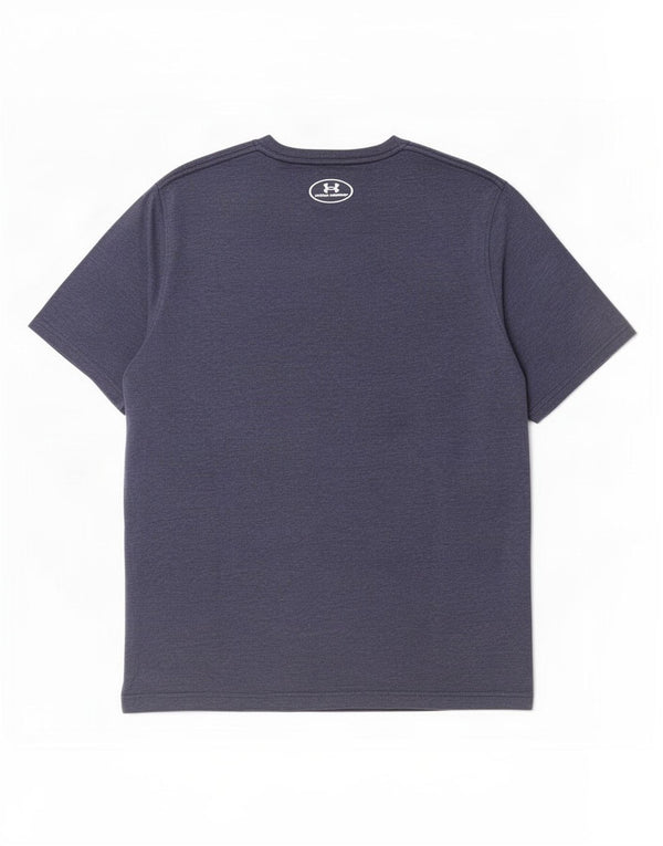 Under Armour Mens Heat Gear Graphic T-Shirt Top Large Navy Blue Cotton