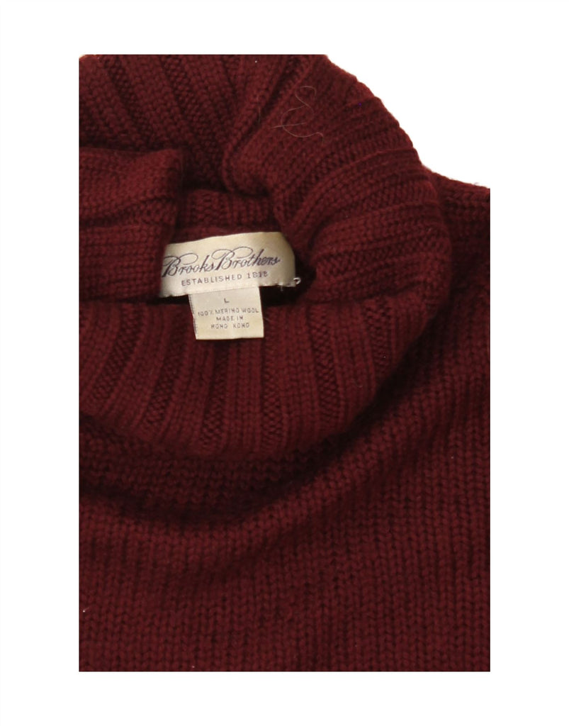 BROOKS BROTHERS Womens Roll Neck Jumper Sweater UK 16 Large Burgundy Vintage Brooks Brothers and Second-Hand Brooks Brothers from Messina Hembry 