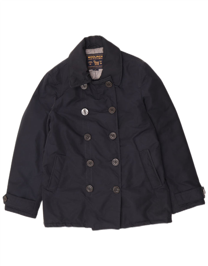 Woolrich Womens Pea Coat UK 14 Medium Navy Blue