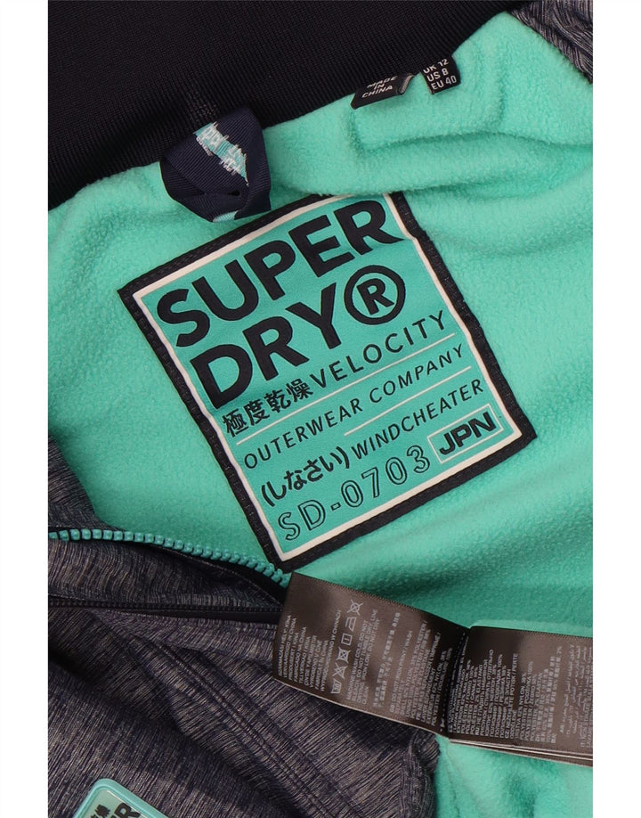 Superdry Womens Windcheater Windbreaker Jacket UK 12 Medium Navy Blue