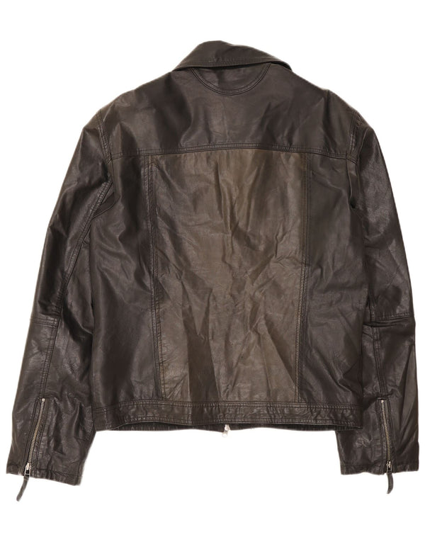 Metropolitan Mens Leather Jacket IT 52 XL Black Leather