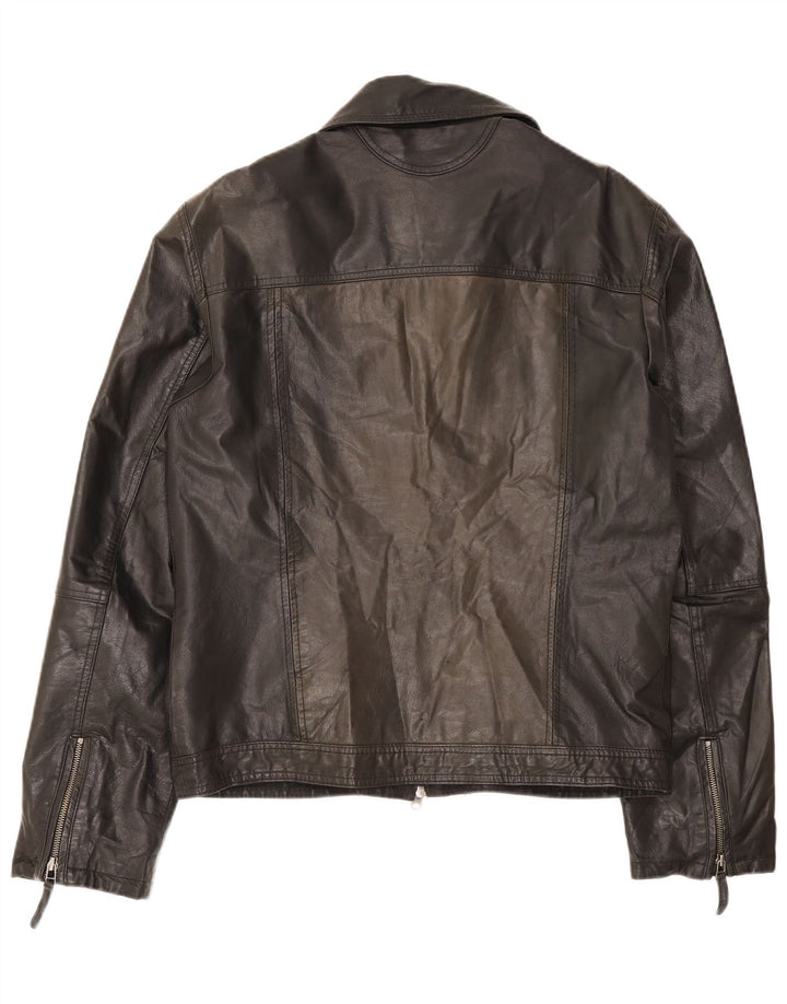 Metropolitan Mens Leather Jacket IT 52 XL Black Leather