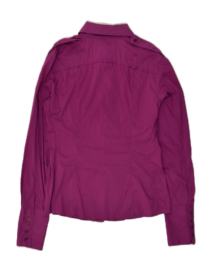 SPORTMAX Womens Tuxedo Shirt UK 16 Large Pink Cotton | Vintage Sportmax | Thrift | Second-Hand Sportmax | Used Clothing | Messina Hembry 