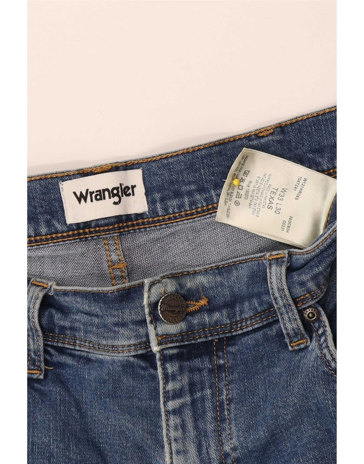 Wrangler Mens Texas Straight Jeans W33 L30 Blue Cotton
