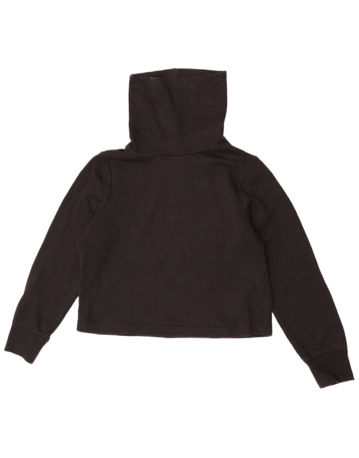 Zara Womens Oversized Crop Roll Neck Blouse Top UK 10 Small Black