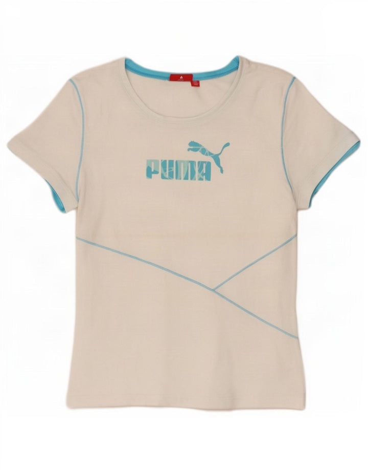 Puma Womens Graphic T-Shirt Top UK 14 Large White