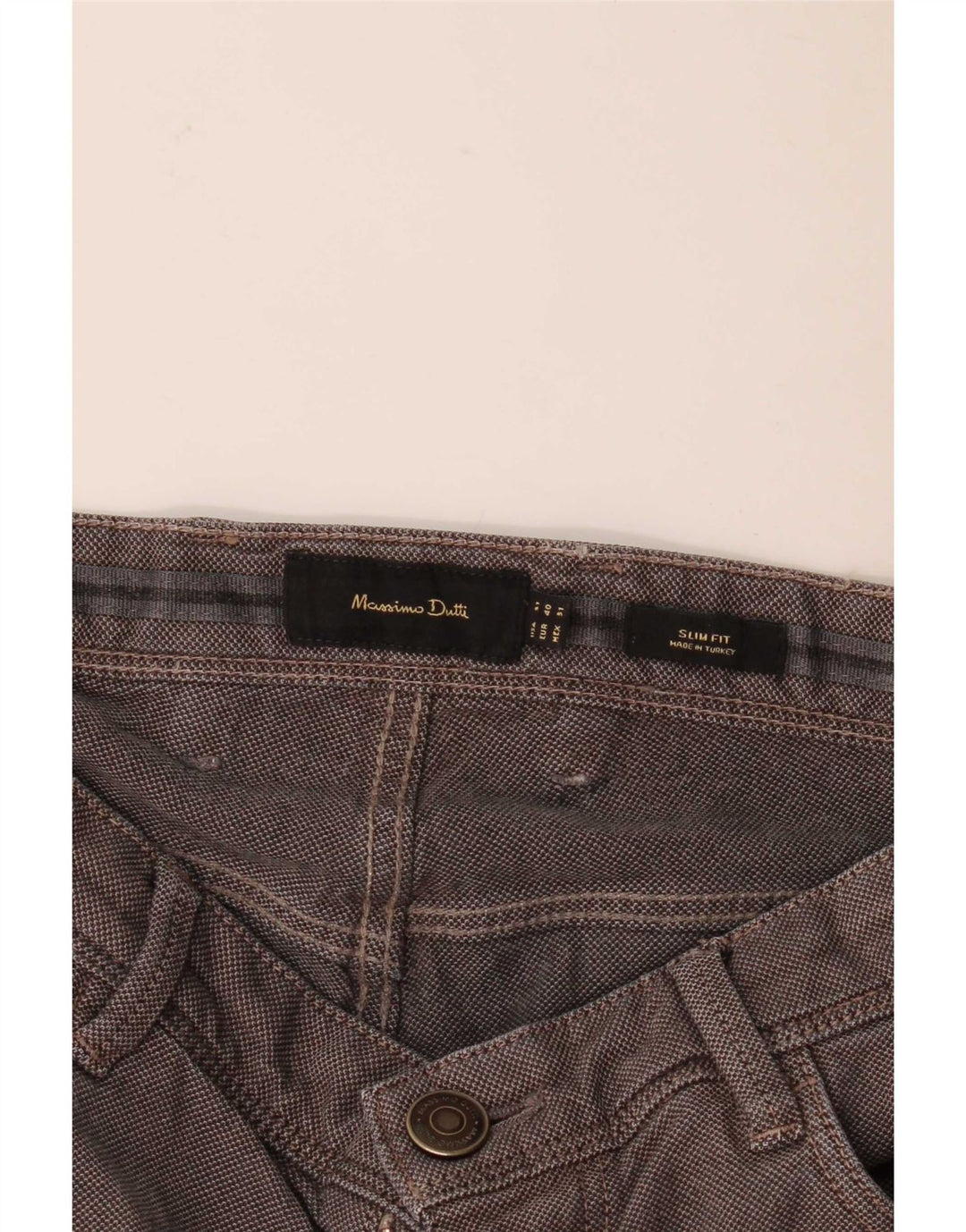 Massimo Dutti Mens Slim Fit Casual Trousers EU 40 Medium W31 L31 Grey