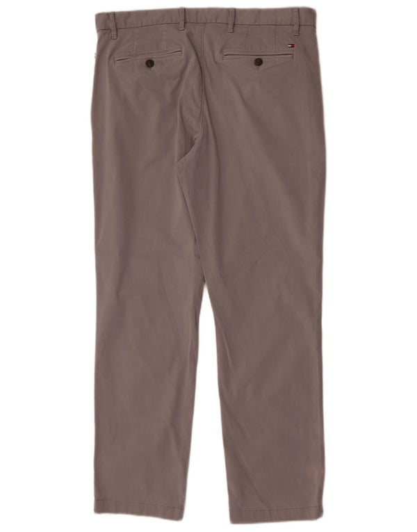 Zara Mens Straight Chino Trousers W34 L29 Grey Cotton