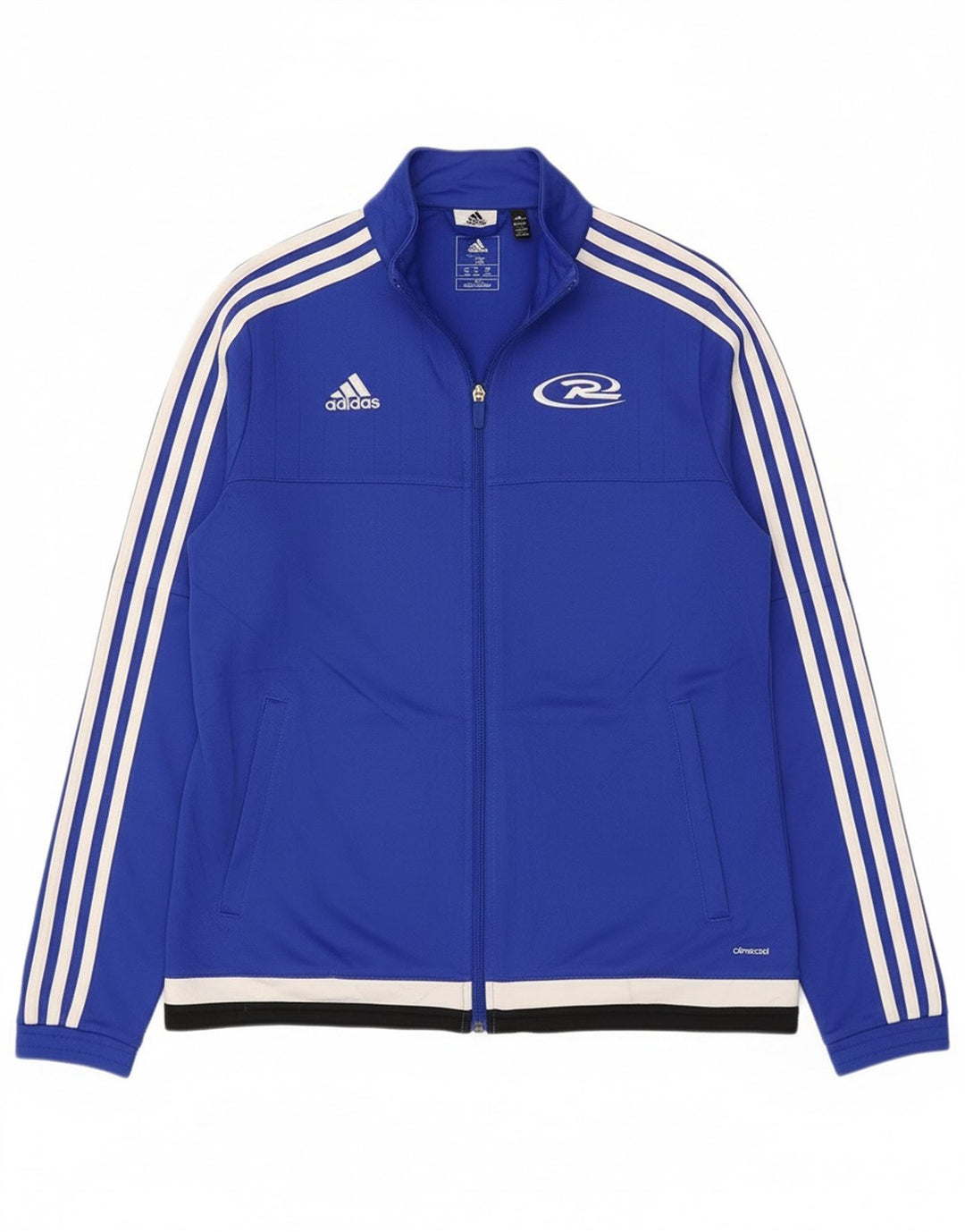 Adidas Womens Royal White Graphic Tracksuit Top Jacket UK 12/14 Medium Blue