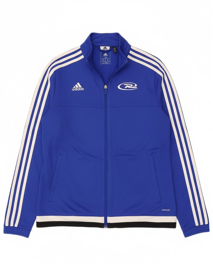 Adidas Womens Royal White Graphic Tracksuit Top Jacket UK 12/14 Medium Blue