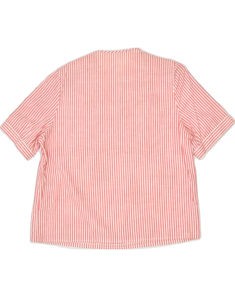 VINTAGE Womens Short Sleeve Blouse Top UK 18 XL Red Striped | Vintage | Thrift | Second-Hand | Used Clothing | Messina Hembry 