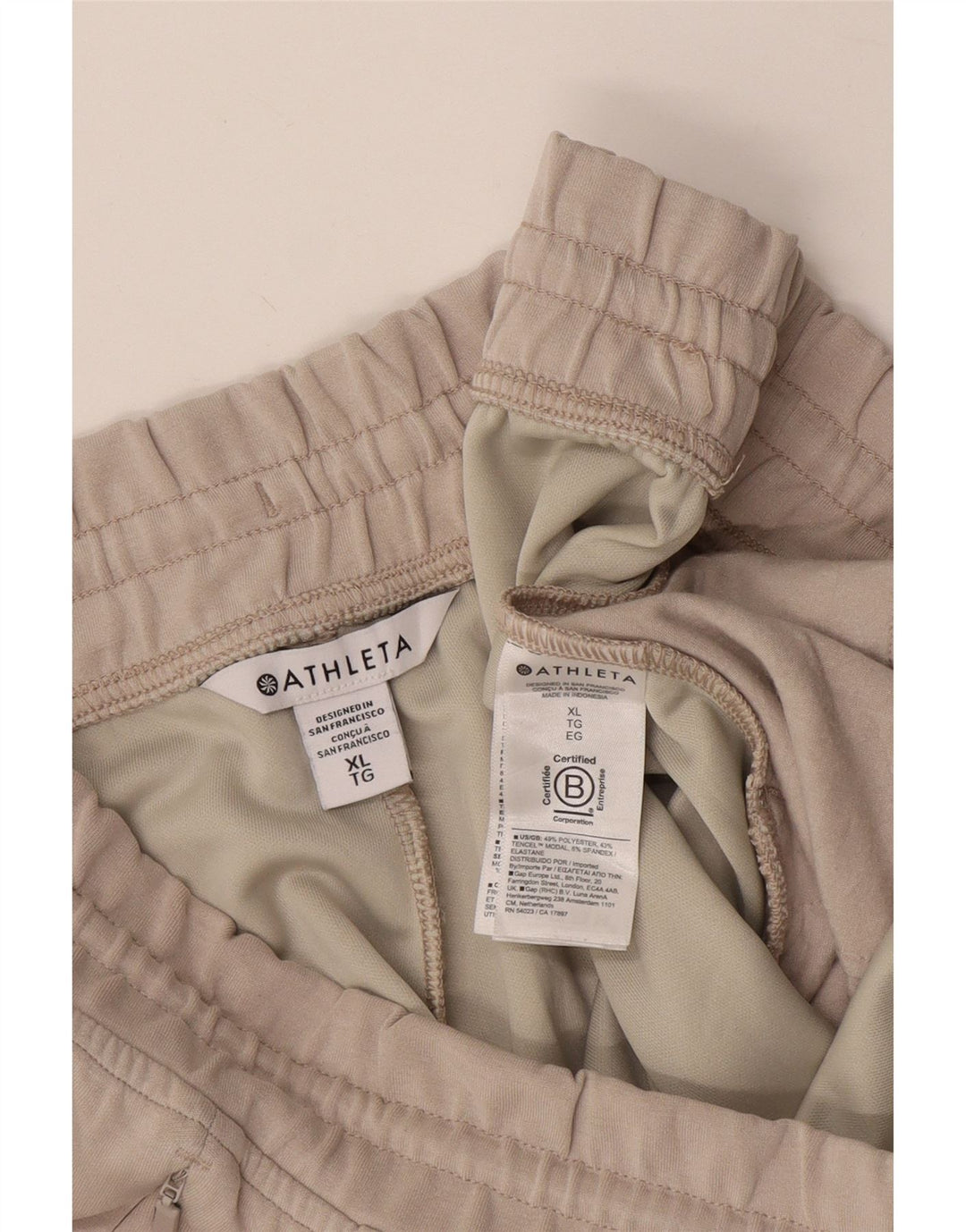 ATHLETA Womens Tracksuit Trousers UK 18 XL  Beige Polyester