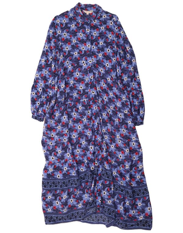 Marks & Spencer Womens Per Una Long Sleeve Shirt Dress UK 10 Small Blue
