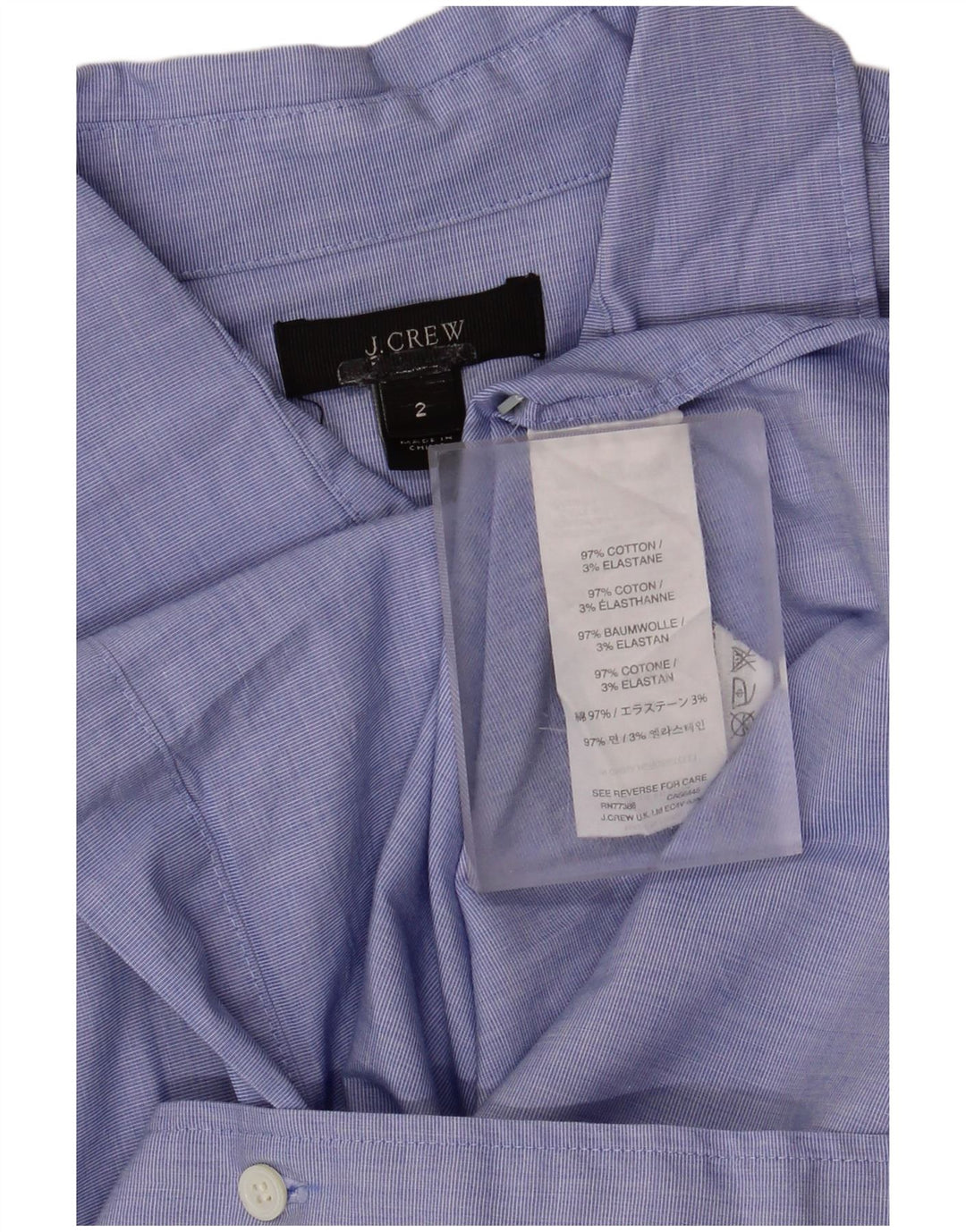 J. Crew Womens Longline Oversized Shirt US 2 XS Blue Cotton