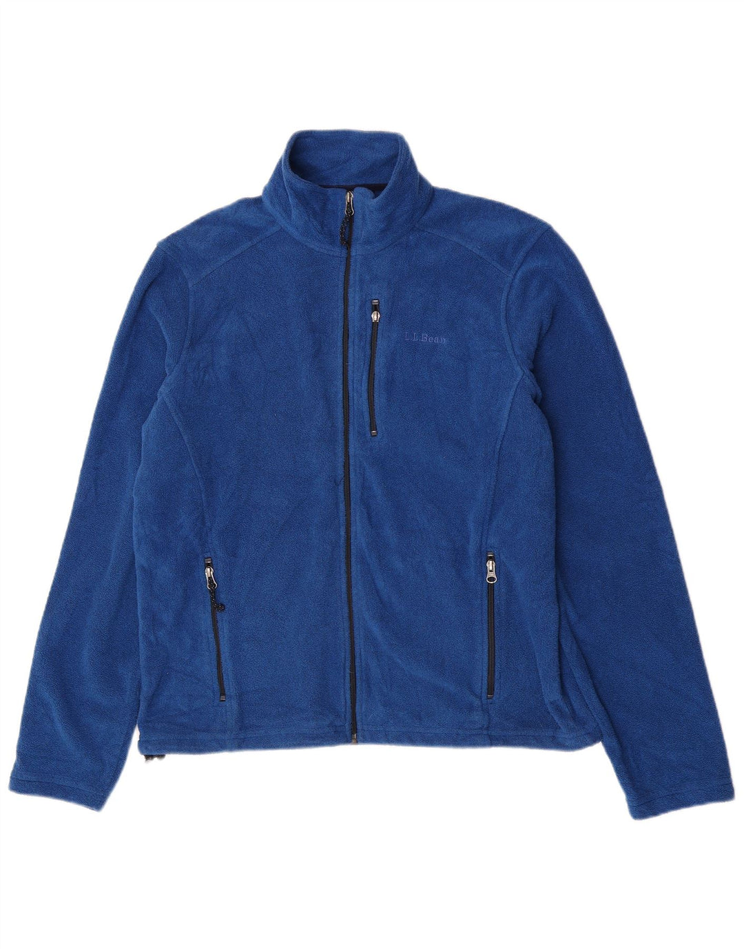 L.L.Bean Mens Fleece Jacket UK 38 Medium Blue Polyester