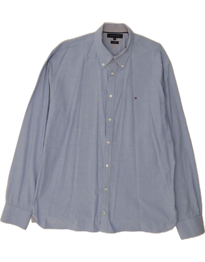 TOMMY HILFIGER Mens Custom Fit Shirt 2XL Blue Cotton Vintage Tommy Hilfiger and Second-Hand Tommy Hilfiger from Messina Hembry 