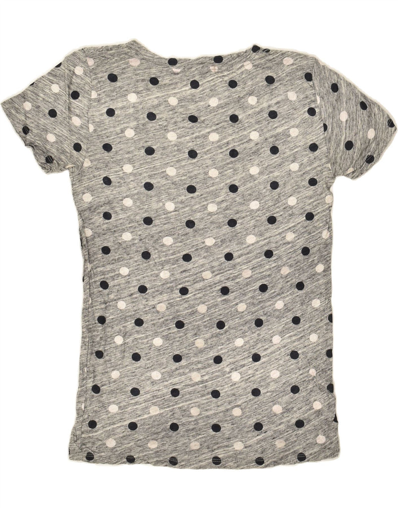 J. CREW Womens T-Shirt Top UK 2 2XS Grey Polka Dot Cotton | Vintage J. Crew | Thrift | Second-Hand J. Crew | Used Clothing | Messina Hembry 