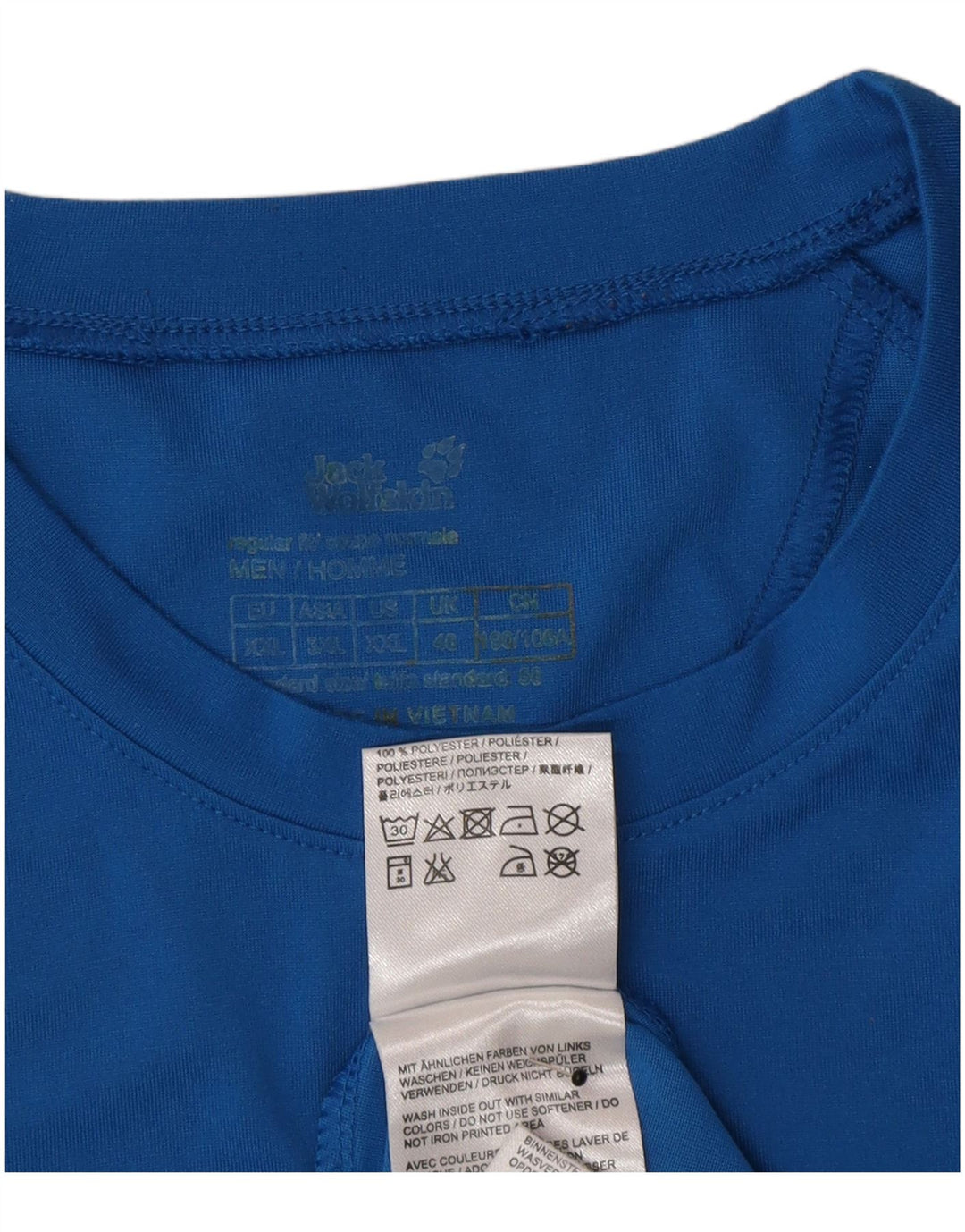 Jack Wolfskin Mens T-Shirt Top UK 46 2XL Blue Polyester