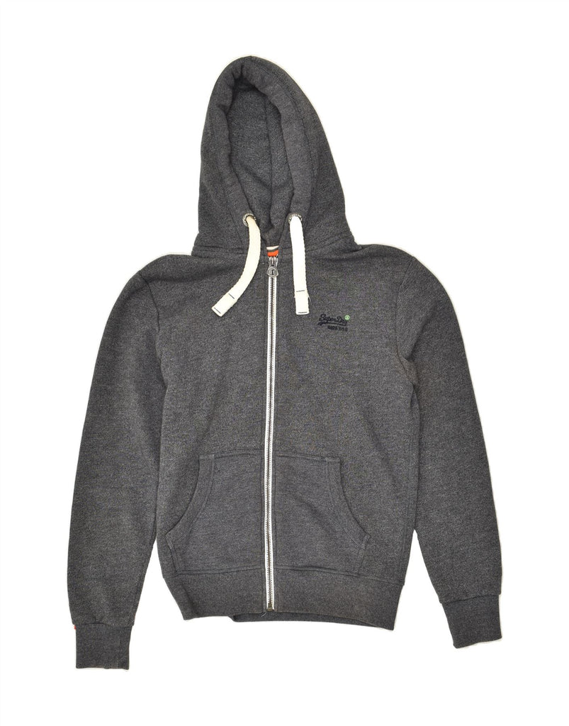 SUPERDRY Mens Zip Hoodie Sweater Small Grey Cotton | Vintage Superdry | Thrift | Second-Hand Superdry | Used Clothing | Messina Hembry 