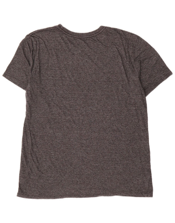 Hurley Mens T-Shirt Top Large Grey Flecked Polyester