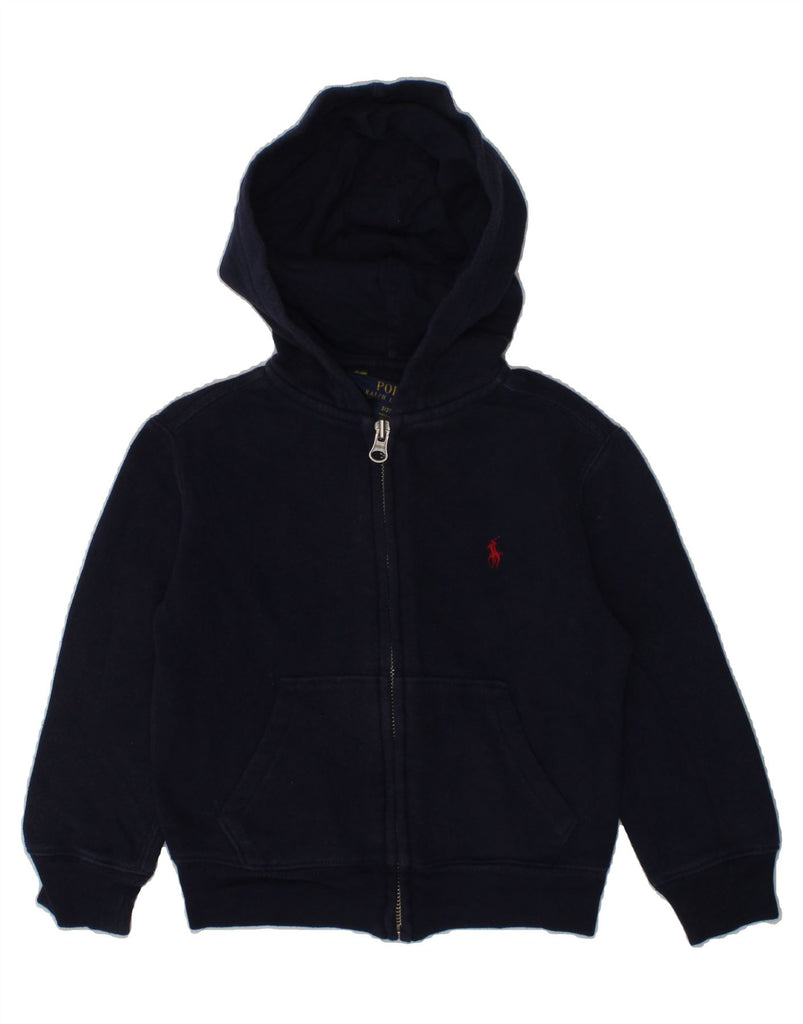 POLO RALPH LAUREN Boys Zip Hoodie Sweater 2-3 Years Navy Blue Cotton | Vintage Polo Ralph Lauren | Thrift | Second-Hand Polo Ralph Lauren | Used Clothing | Messina Hembry 