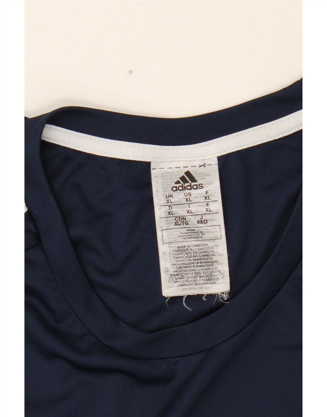 Adidas Mens Aeroready T-Shirt Top XL Navy Blue Polyester