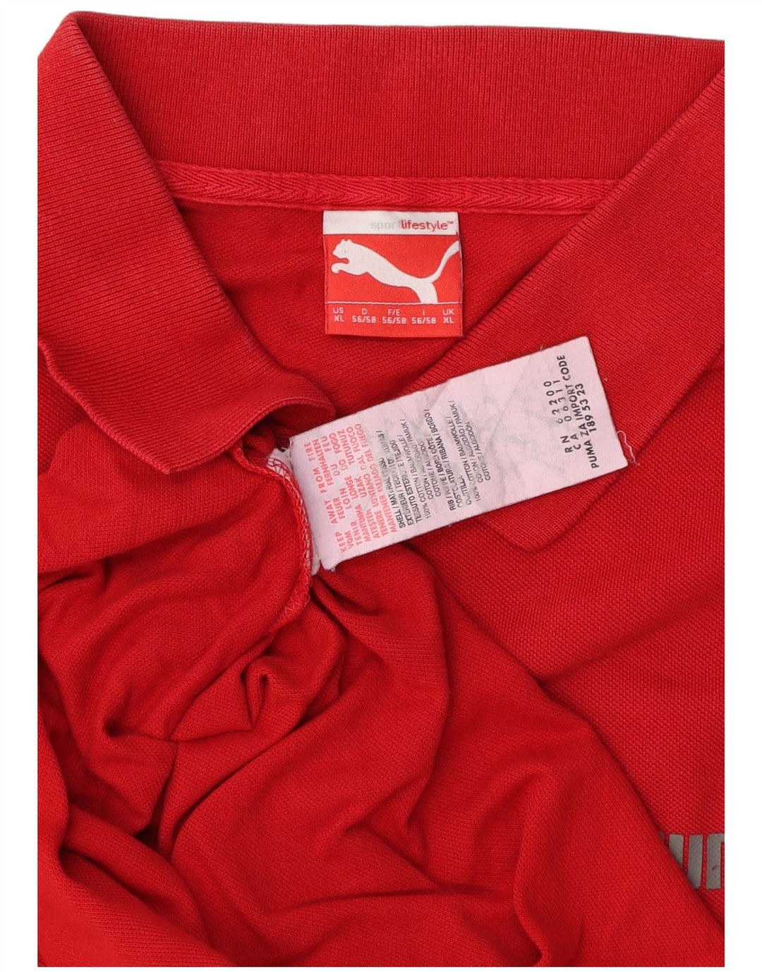 Puma Mens Polo Shirt XL Red Cotton