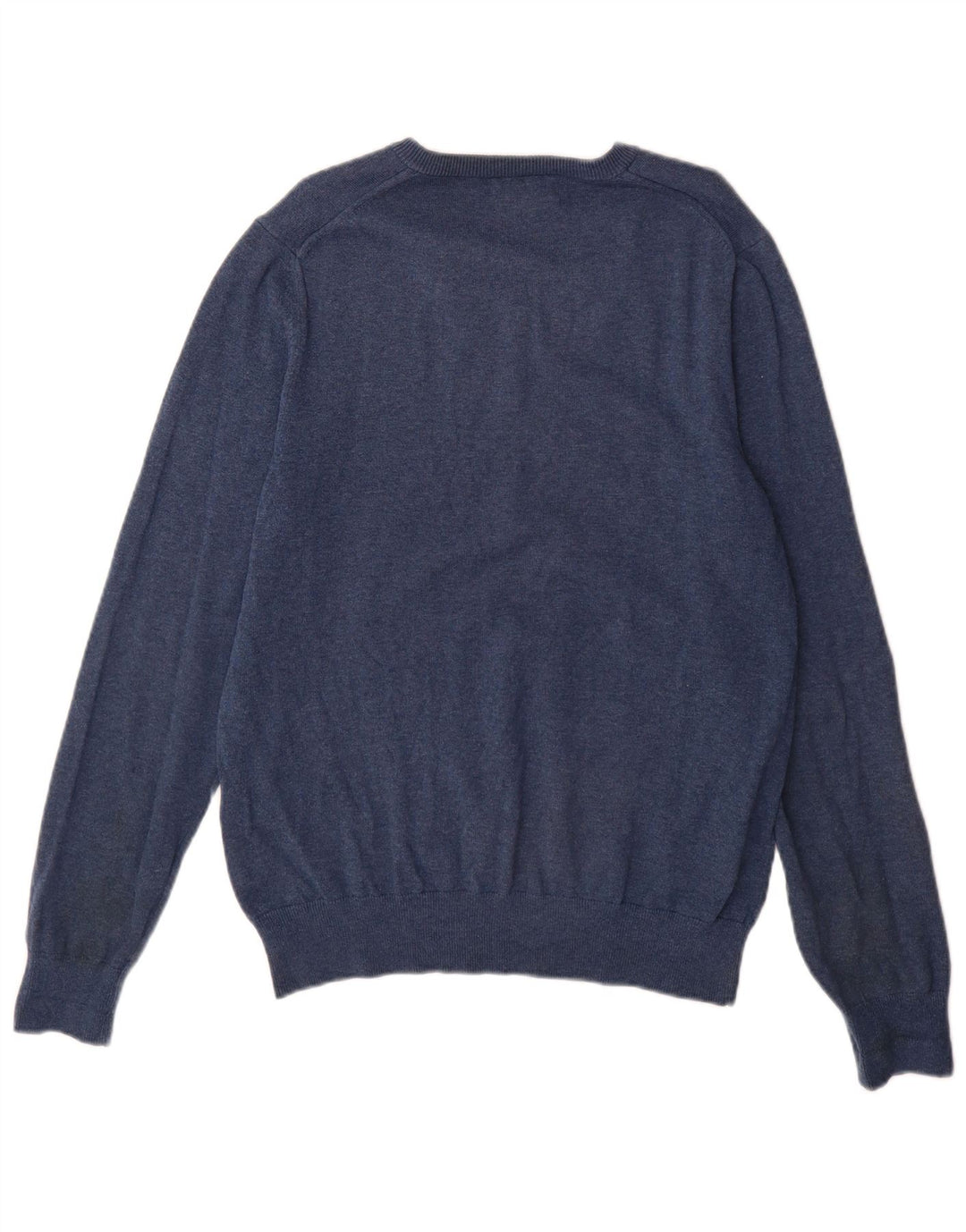Marks & Spencer Mens V-Neck Jumper Sweater Medium Blue Cotton