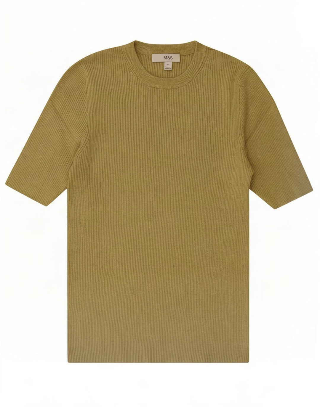 Marks & Spencer Womens Top 3/4 Sleeve UK 12 Medium Khaki