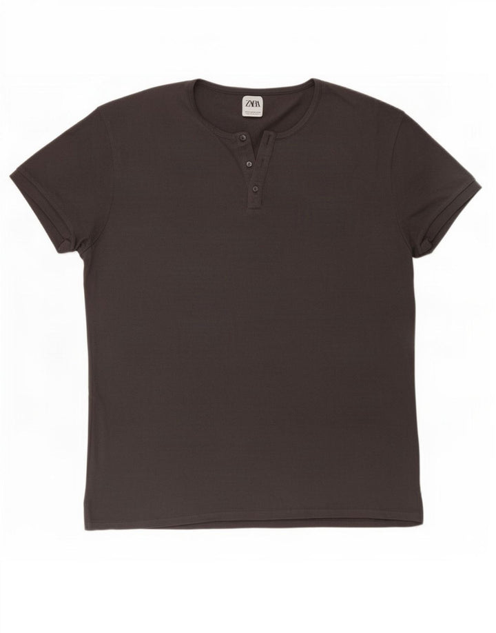 Zara Mens T-Shirt Top XL Grey