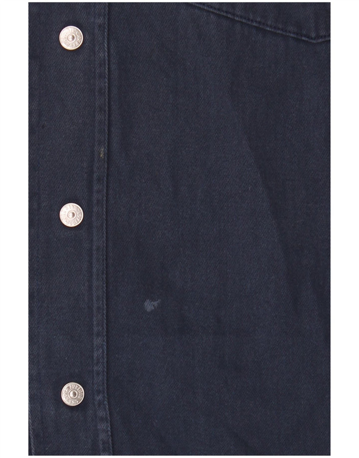 Carrera Mens Shirt Size 39/40 Medium Navy Blue Cotton