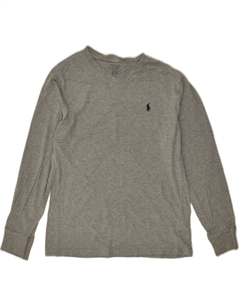 POLO RALPH LAUREN Boys Top Long Sleeve 14-15 Years Large  Grey Cotton | Vintage Polo Ralph Lauren | Thrift | Second-Hand Polo Ralph Lauren | Used Clothing | Messina Hembry 