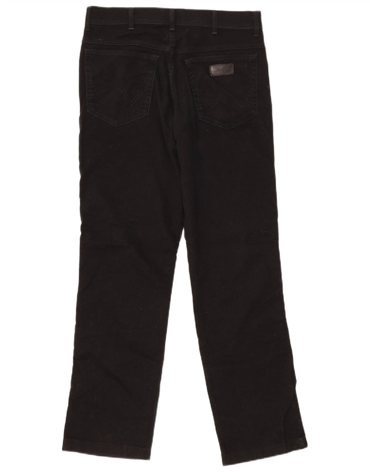 Wrangler Mens Straight Jeans W33 L31 Black Cotton